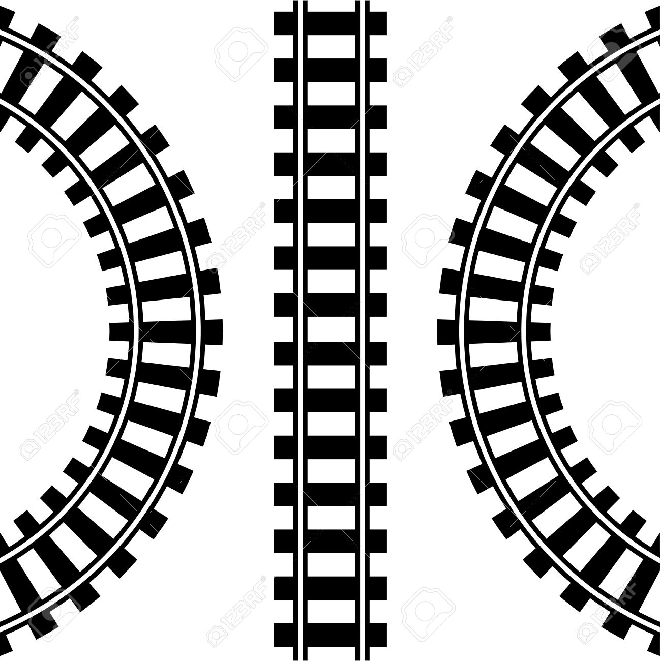 Curved Train Track Clipart .