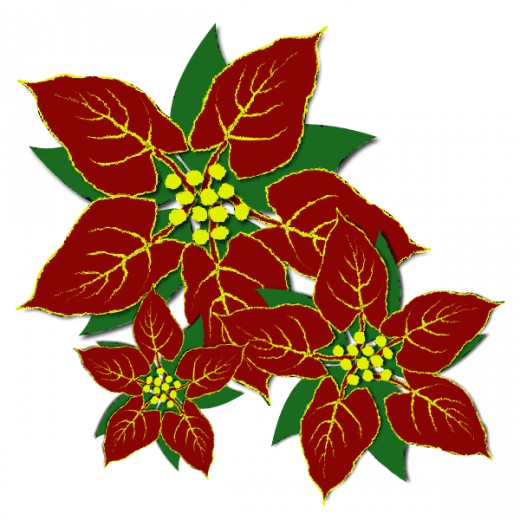 Transparent Christmas Garland - Free Poinsettia Clipart