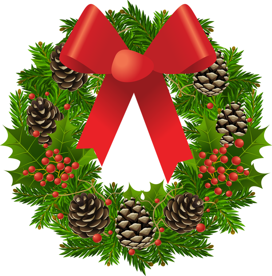 Transparent christmas wreath  - Clip Art Wreath