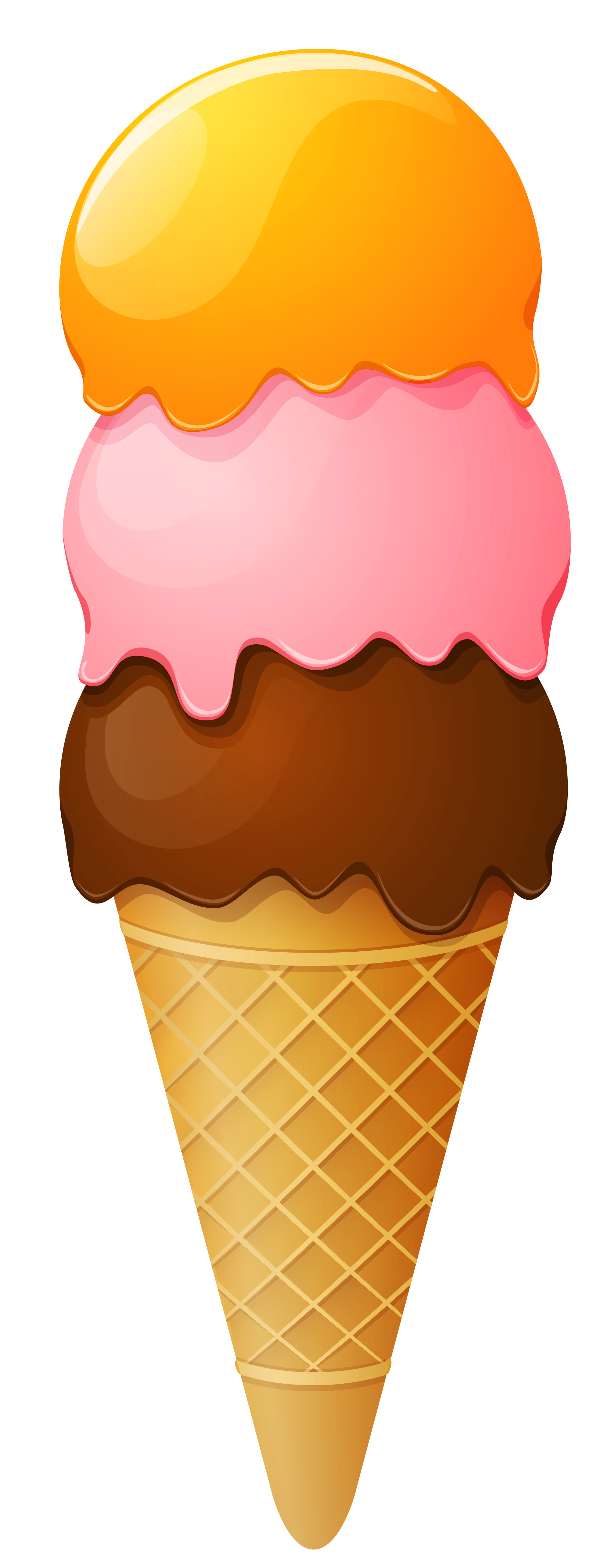 Transparent ice cream cone .