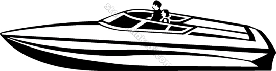 Transportation Power Boat 008 Speedboat Illustration
