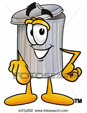 Trash can pointing at you - Trash Can Clipart