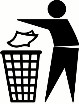 trashcan-dont-pollute . - Clipart Trash Can