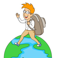 Traveling around the world clipart. Size: 92 Kb