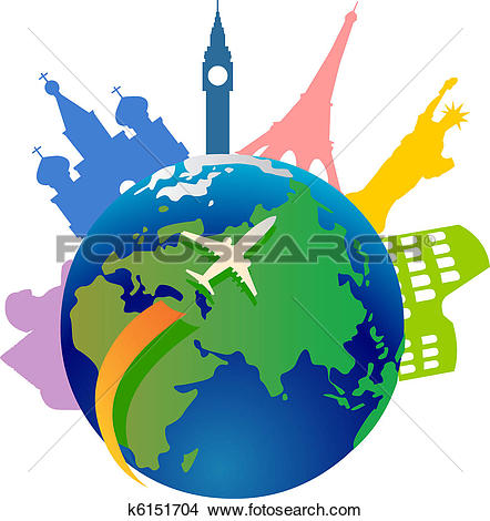 Traveling around the world - Traveling Clipart