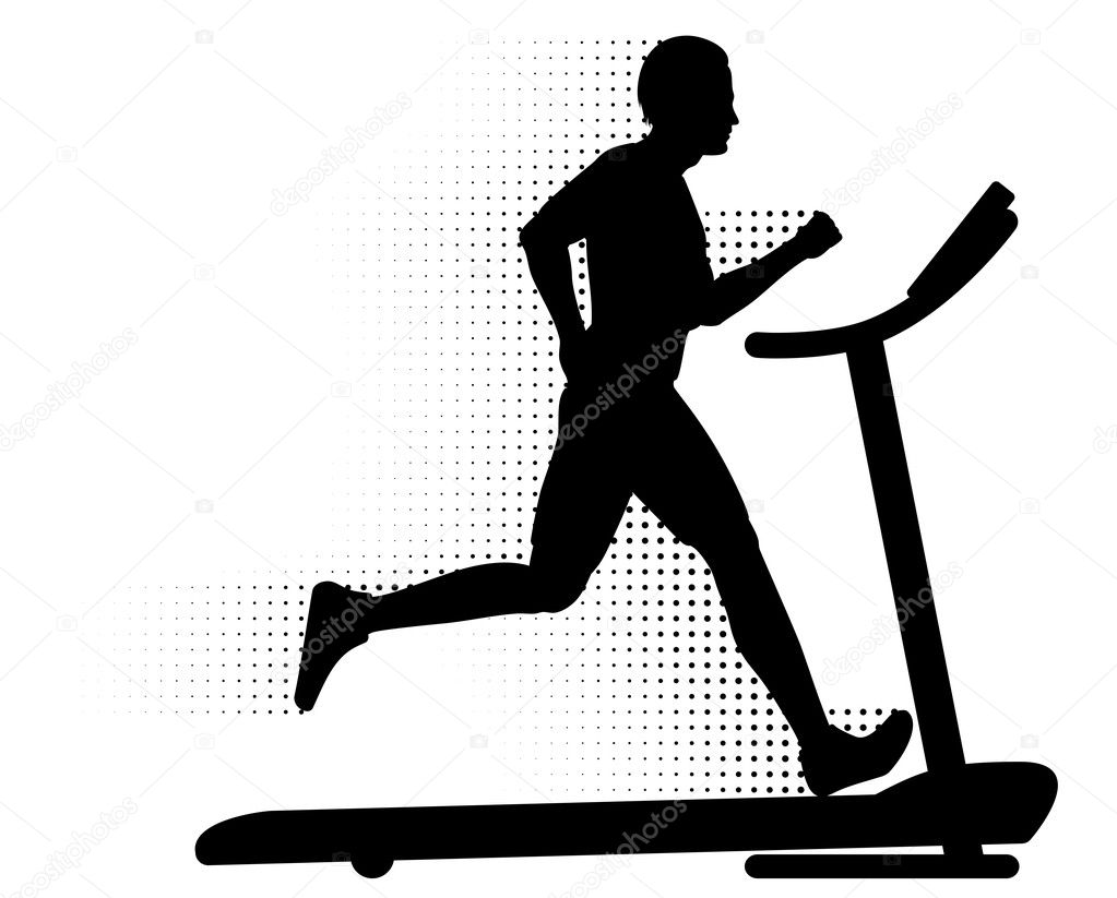 Man Running on a Treadmill u2014 Stock Vector