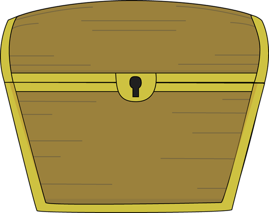 Treasure Chest Clip Art Image - closed treasure chest with gold trim.