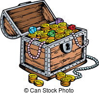 . ClipartLook.com Treasure chest drawing - vector illustration.