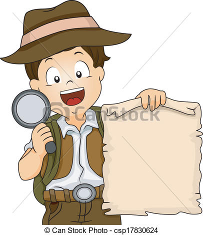 Treasure Hunt Boy - Illustration of a Boy in Camping Gear... Treasure Hunt Boy Clip Artby ...