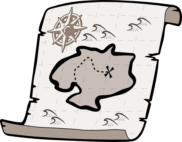 Treasure Map Clipart Black An - Map Clipart Black And White