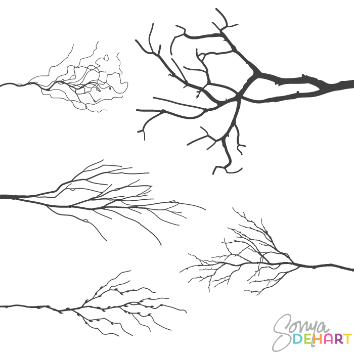 tree branches clip art set . - Branches Clip Art