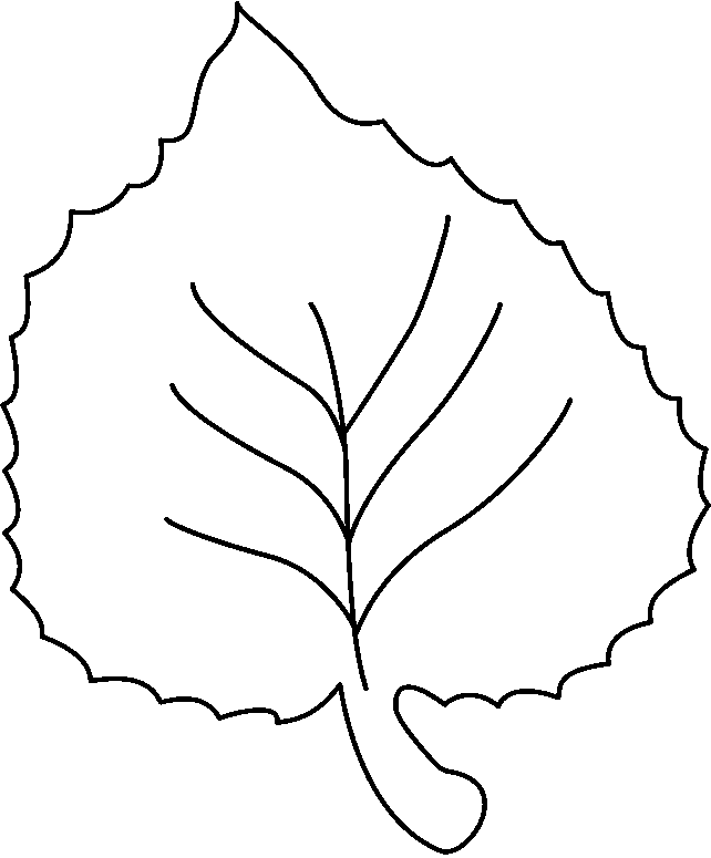 Tree Clipart Black And White  - Leaf Clip Art Black And White
