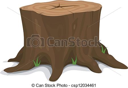 ... Tree Stump - Illustration of a cartoon big tree stump with.