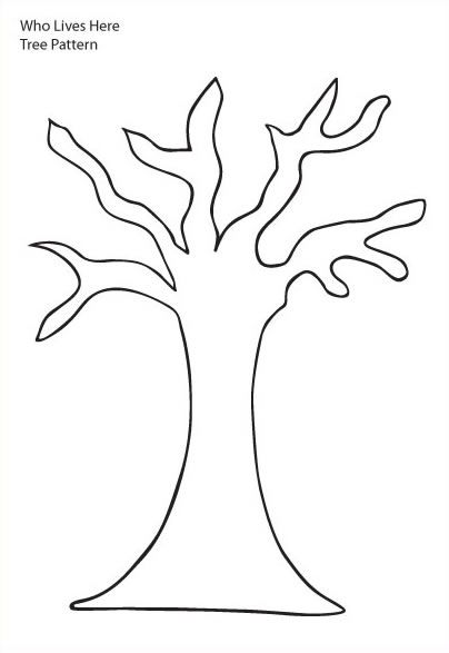 tree trunk clipart | Tree Pattern - Tree with six branches and trunk without leaves on