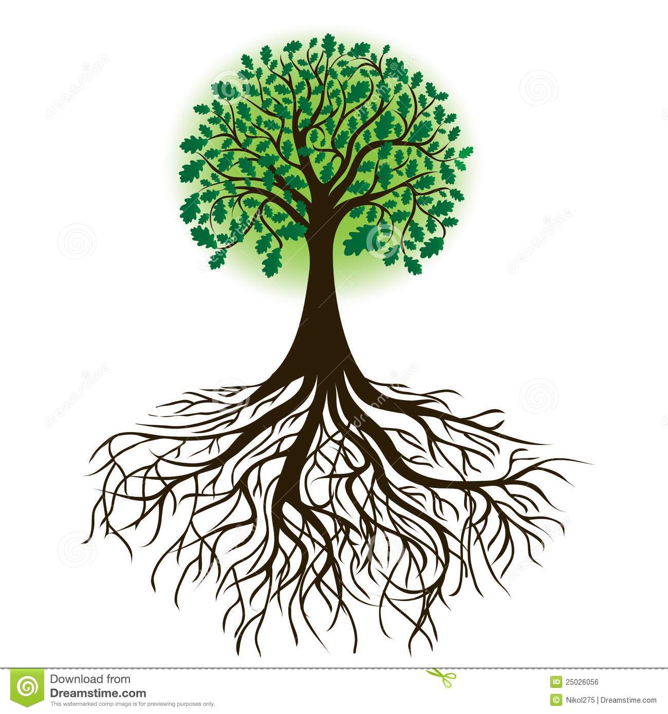 trees with roots clip art - B - Tree Roots Clipart