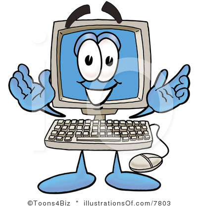 Lady On Computer Clipart