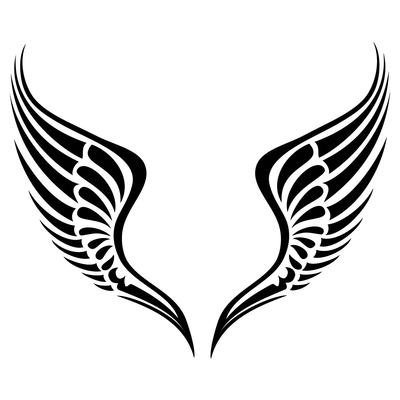 Wings Outline Vector Clip Art