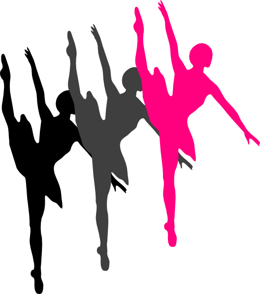 Triple Ballet Dancer Silhouet - Clipart Dancers