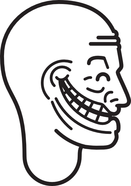 Trollface Side View Clip Art  - Trollface Clipart