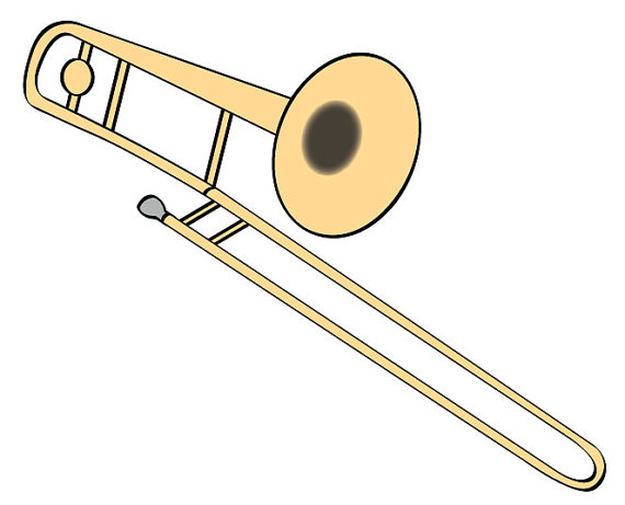 Clip Art: Trombone Bu0026W I 