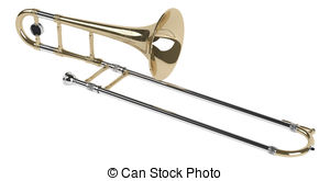 ... Trombone isolated on whit - Trombone Clip Art