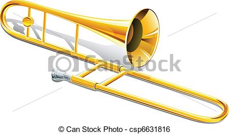 ... trombone musical instrument vector illustration isolated on... ...