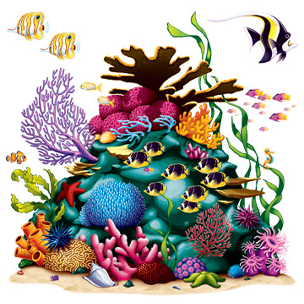 Tropical Fish Coral And Starfish Download Royalty Free Vector Eps u0026middot; Aqua Coral Reef Clip Art ...