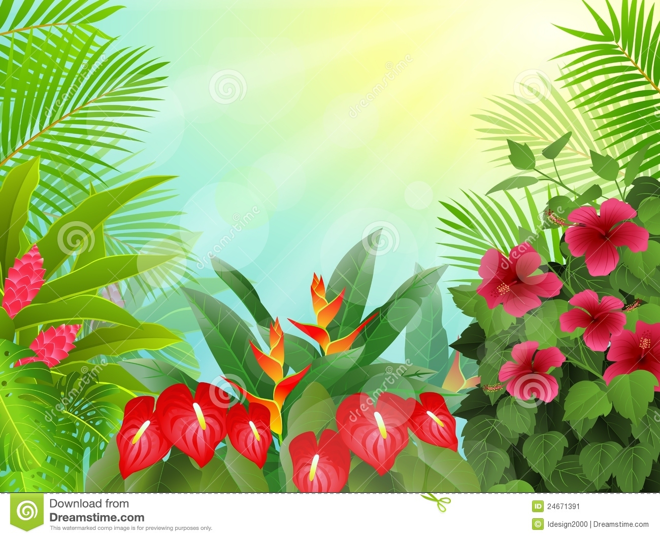 Tropical Forest Background St - Tropical Rainforest Clipart