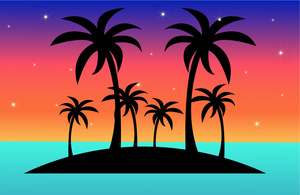 Tropical Island Clipart Image: .