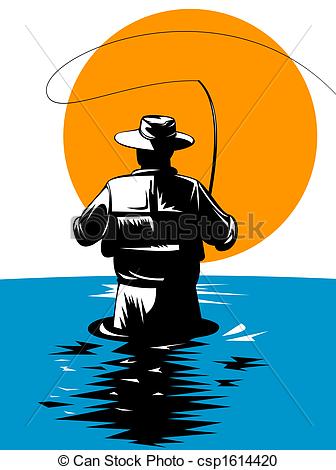 trout fishing clipart - Fly Fishing Clip Art