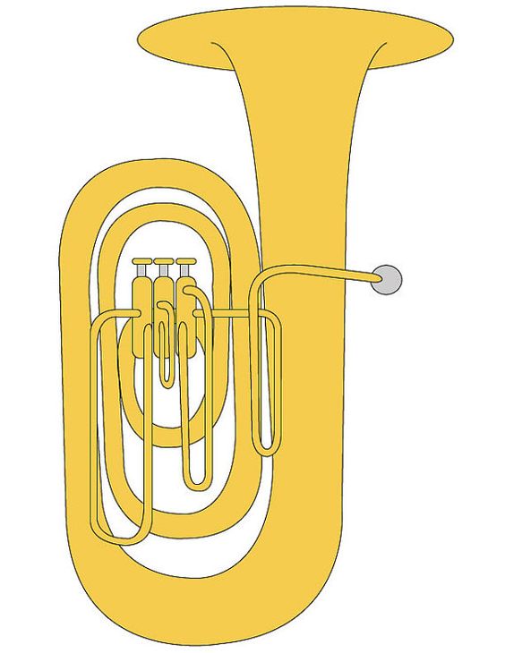 Tuba Clip Art/ Tuba Illustration/ Clip Art for Music Students/ Band Instrument Illustration
