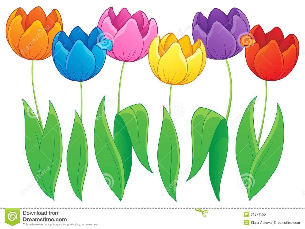 Tulip Flower Clip Art. Image with tulip flower theme .