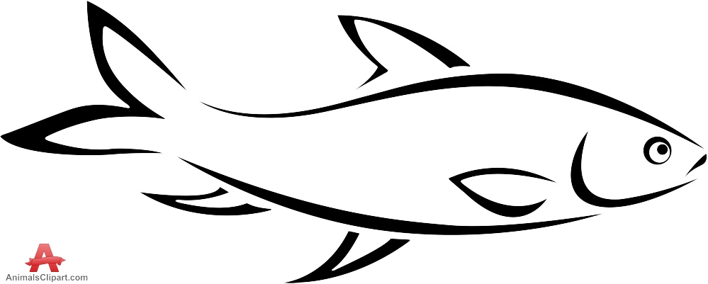 Tuna Fish Outline Clipart - Fish Outline Clipart