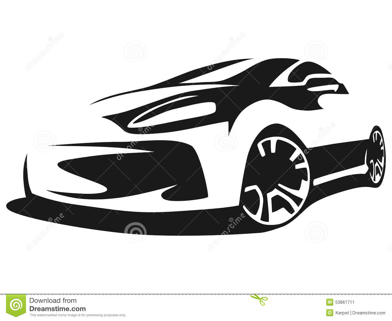 Silhouette tuning car stock vector. Illustration of illustration - 53861711
