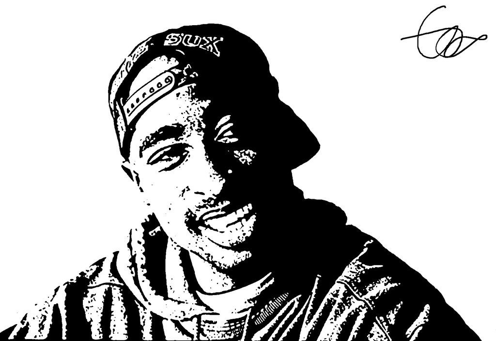 black_and_white_tupac_by_charlieali-d654tme.jpg (1024×705) · Tupac  ShakurClipart ClipartLook.com 