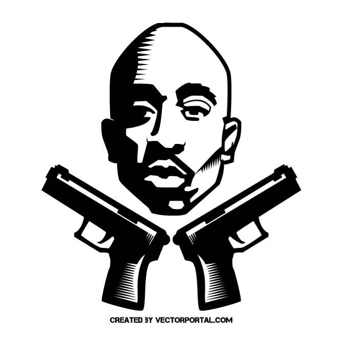 Tupac vector graphics by Vectorportal ClipartLook.com 