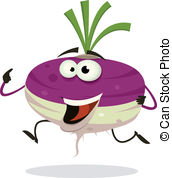Turnip Clipartby ynmcreations2/3,303; Cartoon Happy Turnip Character Running - Illustration of a.