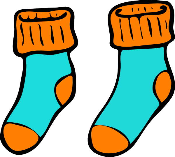 Turquoise Orange Sock Clip Ar - Clip Art Socks