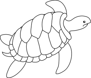 Turtle Clipart Image Black And White Drawing Of A Sea Turtle