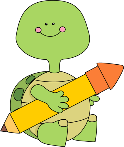 Turtle Holding a Pencil