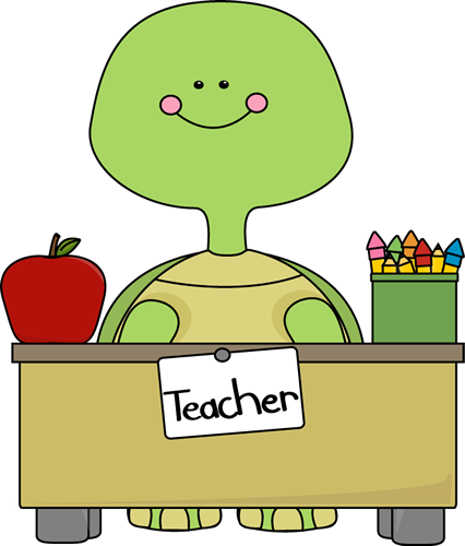 Turtle Teacher Clip Art Image Turtle Teacher Sitting Behind A Desk