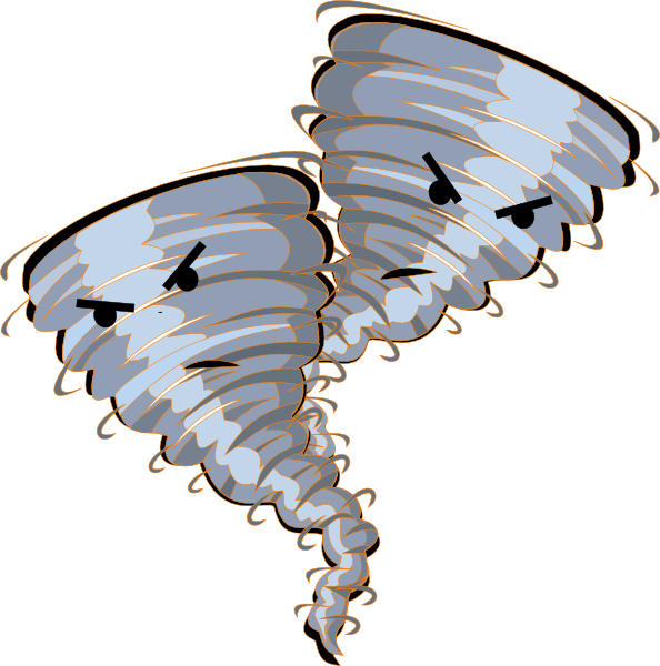 Twin Orange Tornado Clip Art  - Tornado Clipart