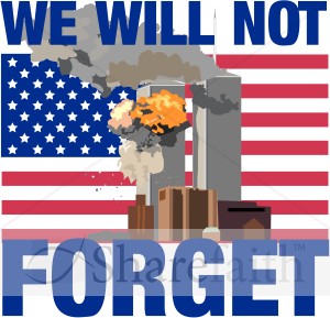 9/11 Firemen raising the Amer
