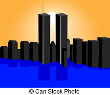 ... twin towers - Twin Towers and the sunset with reflection