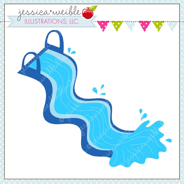 inflatable water slide clipar
