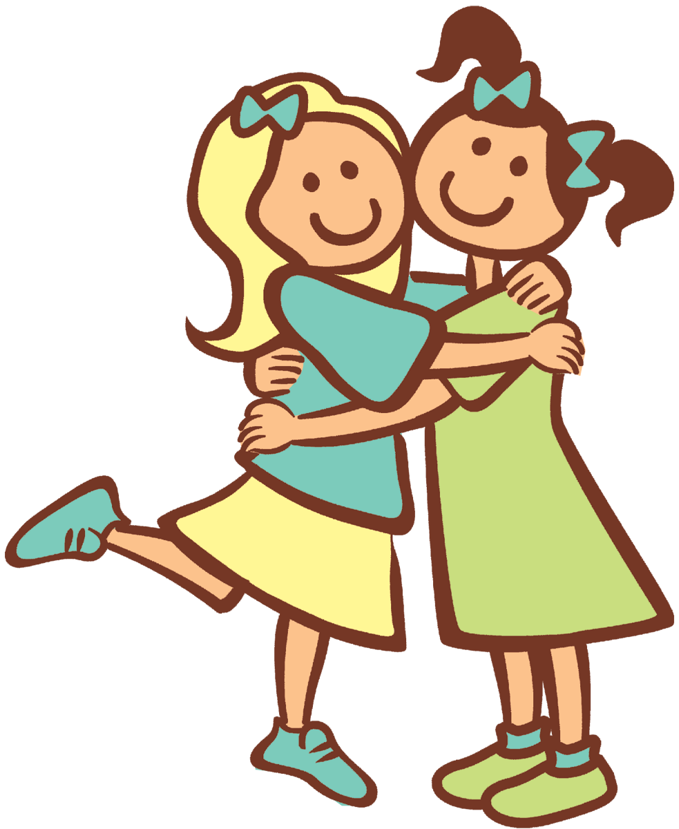 two friends hugging clipart - Hugging Clipart