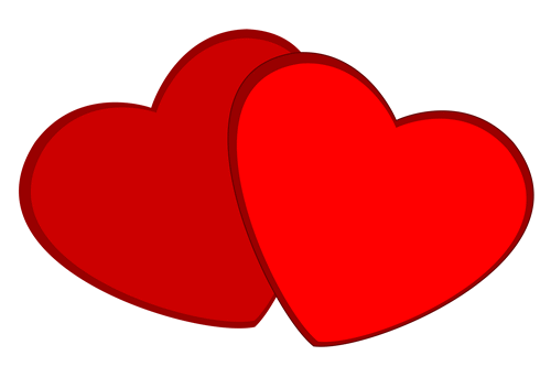 two hearts clipart