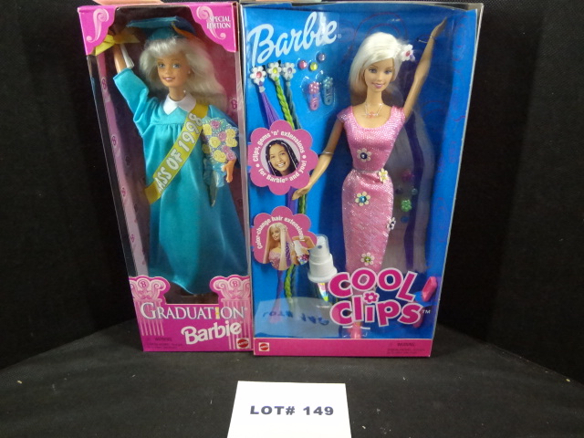 Two Barbies, Cool Clips Barbie , Mattel# 26425 and Graduation Barbie, Mattel#