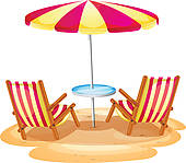 ... two beach chairs white sand ...