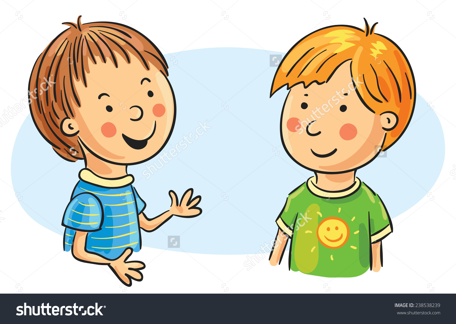 two boy talking clipart